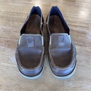 Ariat Bomber Cruiser Shoes Women Size 9 B Brown Slip On Loafer Leather 10023008